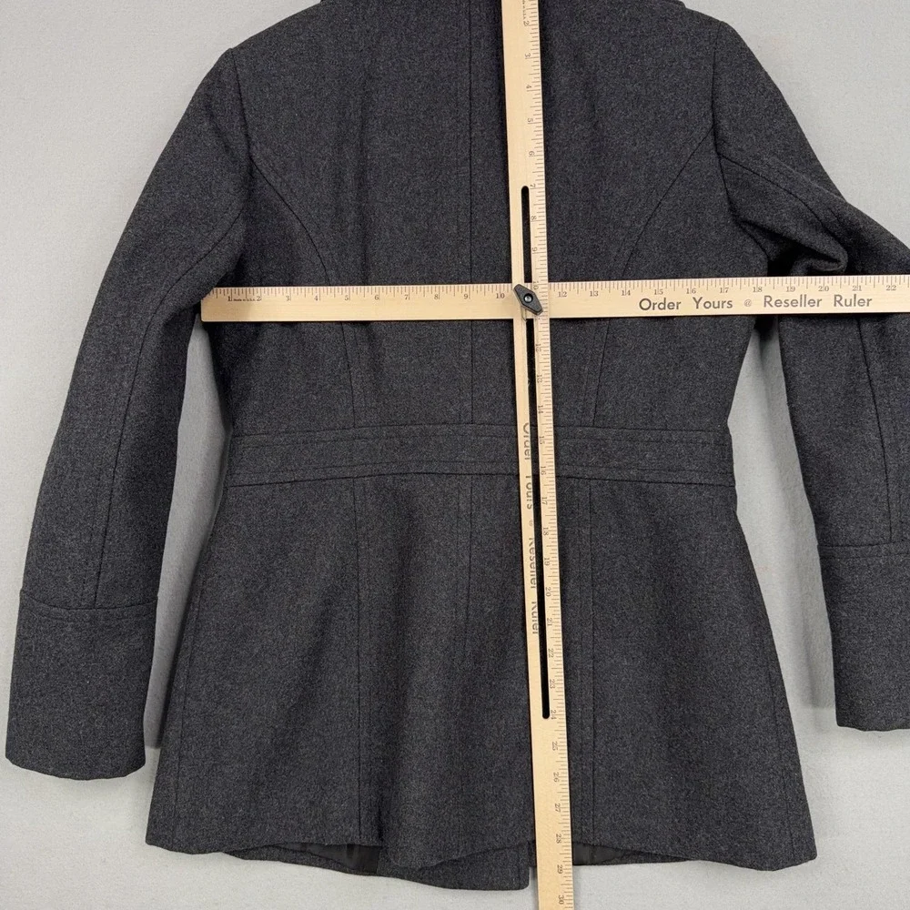 Michael Kors Coat Womens Small Gray Wool Blend Peacoat Double Breasted Jacket